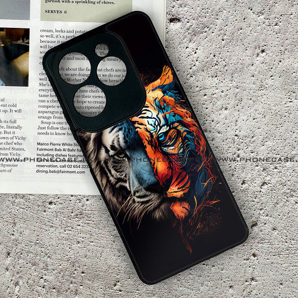 Infinix Hot 40 - Tiger 2.0 Series - Premium Printed Glass soft Bumper shock Proof Case