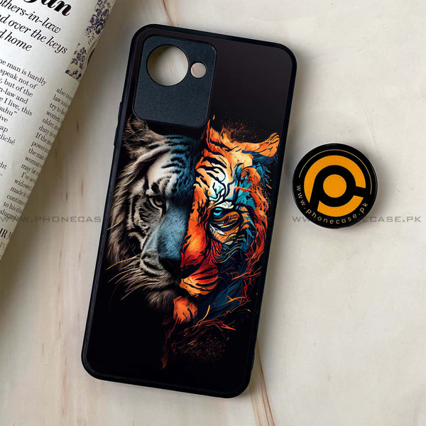 Realme C30 - Tiger 2.0 Series - Premium Printed Glass soft Bumper shock Proof Case