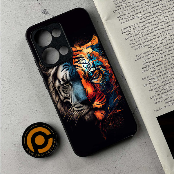 Oppo Reno 13 - Tiger 2.0 Series - Premium Metal Printed Soft Bumper Shockproof Case