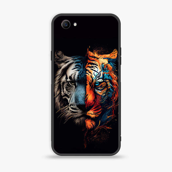 Oppo F7 Youth - Tiger 2.0 Series - Premium Printed Glass soft Bumper shock Proof Case