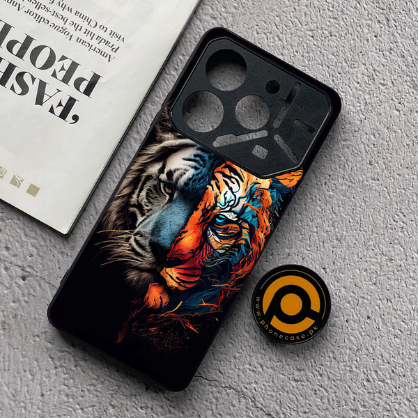 Tecno Pova 6 Neo - Tiger 2.0 Series - Premium Metal  Printed soft Bumper shock Proof Case