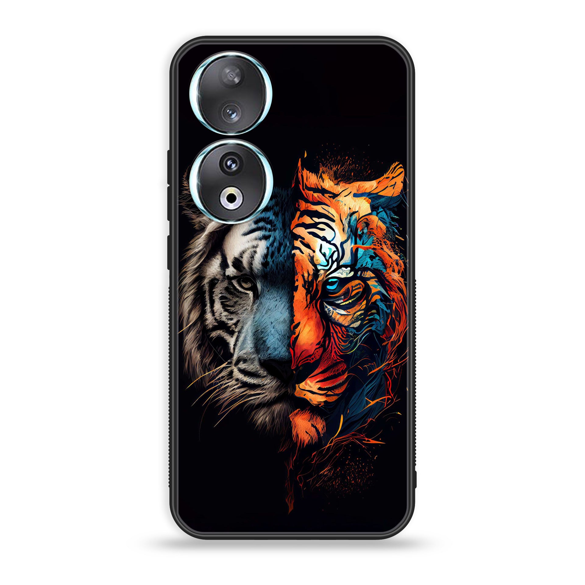 Huawei Honor 90 - Tiger 2.0 Series - Premium Printed Glass soft Bumper shock Proof Case