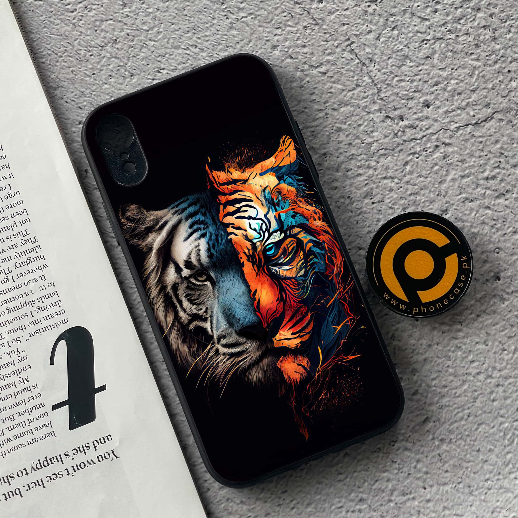 iPhone XR - Tiger 2.0 Series - Premium Metal  Printed soft Bumper shock Proof Case