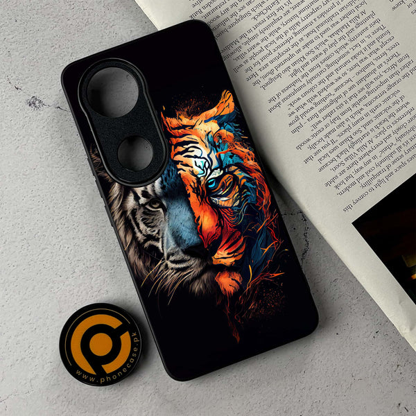 Vivo V50 -   Tiger 2.0 Series - Premium Metal Printed Soft Bumper Shockproof Case