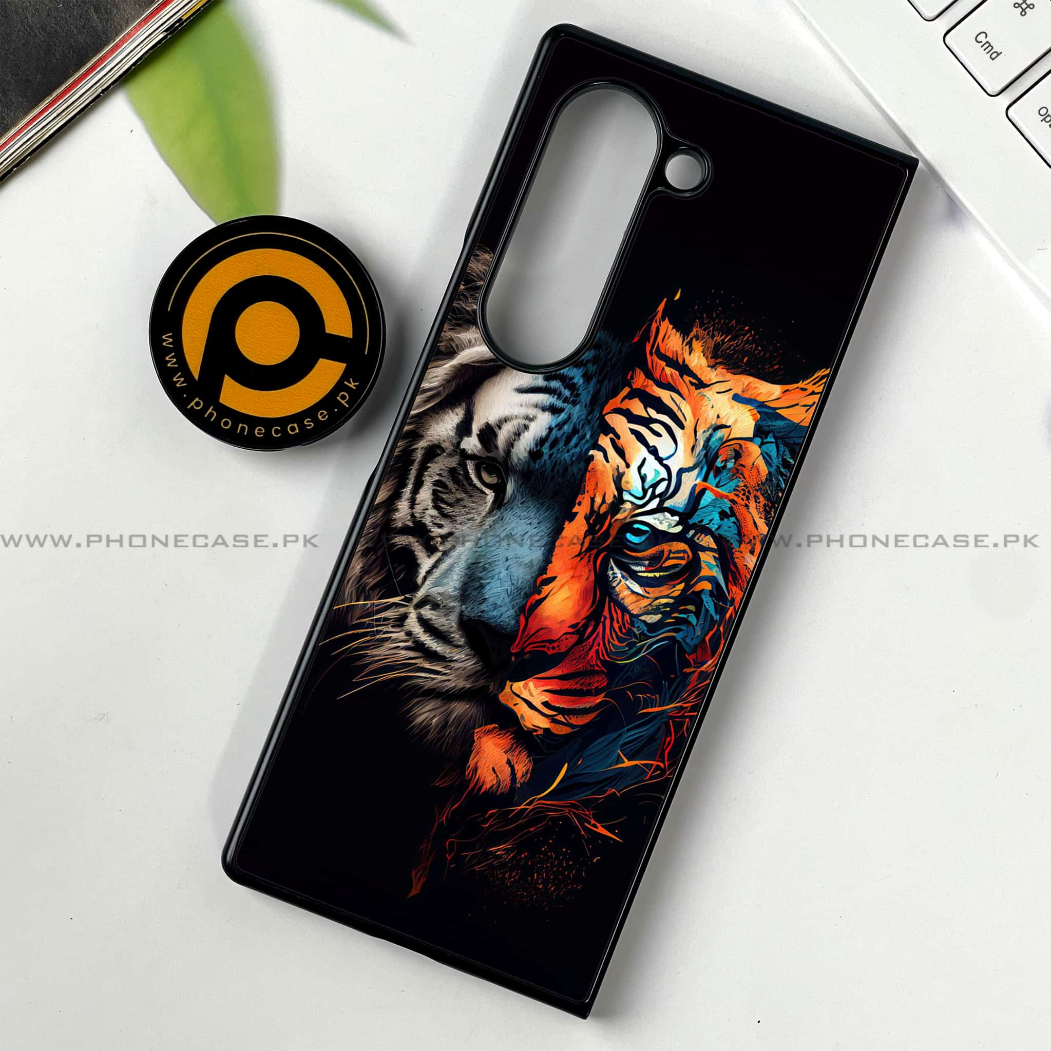 Samsung Galaxy Z Fold 6 - Tiger 2.0 Series - Premium Printed Metal soft Bumper shock Proof Case