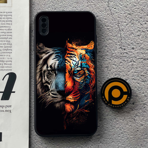 iPhone XS Max - Tiger Series 2.0 - Premium Metal Printed soft Bumper shock Proof Case