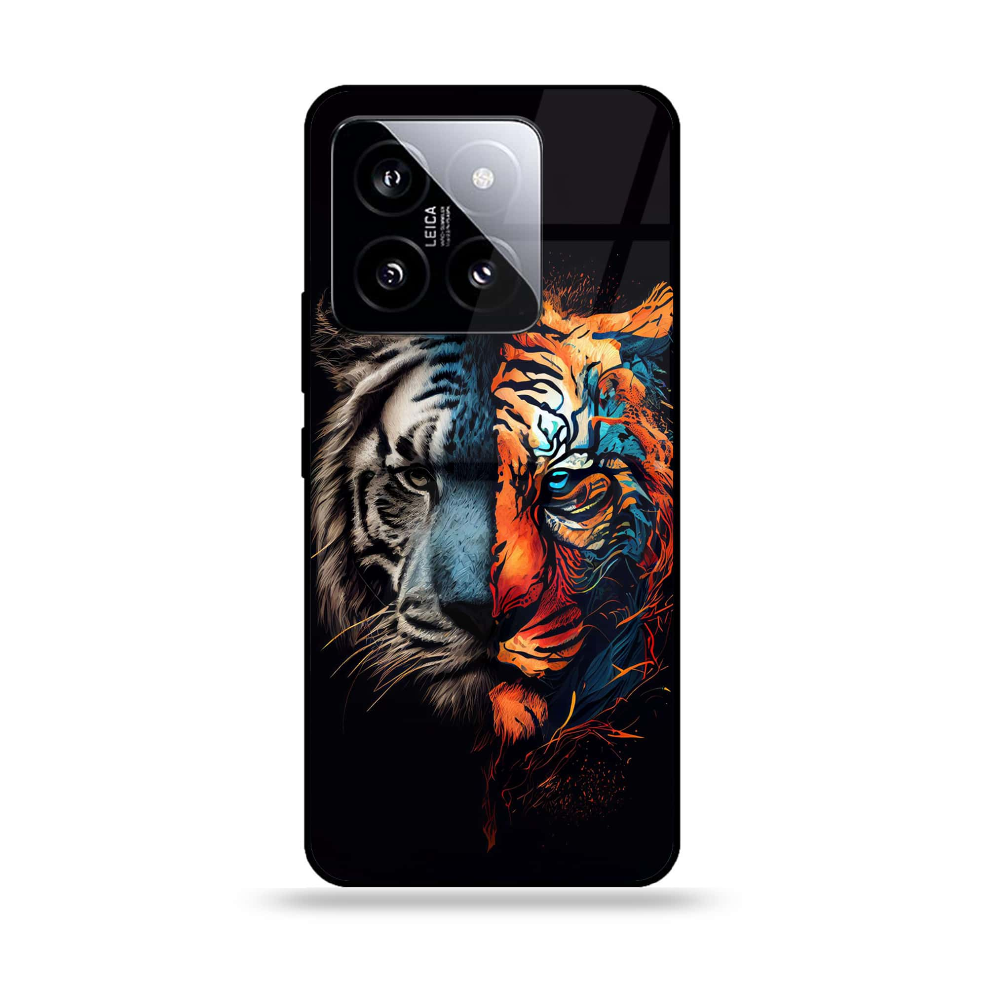 Xiaomi 14 - Tiger 2.0 Series - Premium Printed Glass soft Bumper shock Proof Case