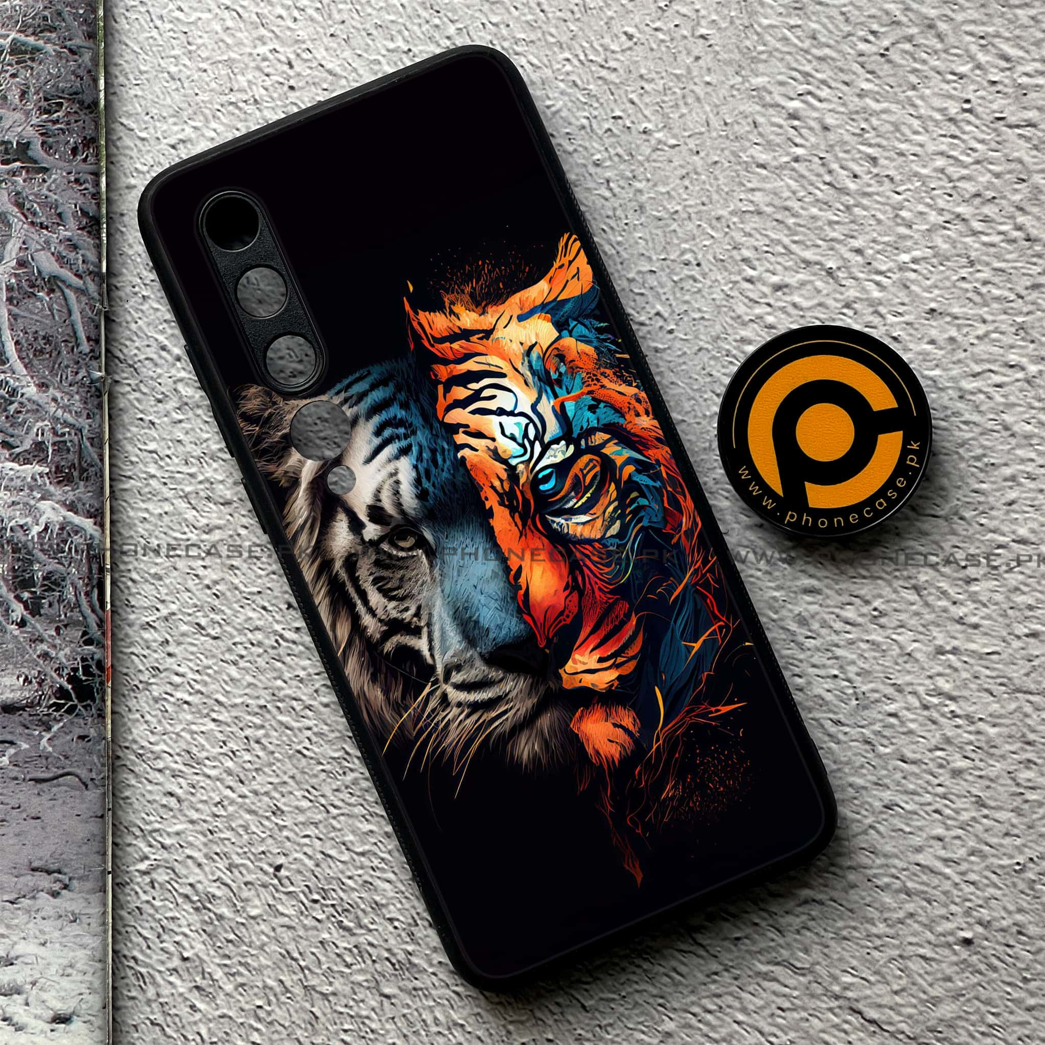 Xiaomi Mi 10 - Tiger 2.0 Series - Premium Printed Glass soft Bumper shock Proof Case