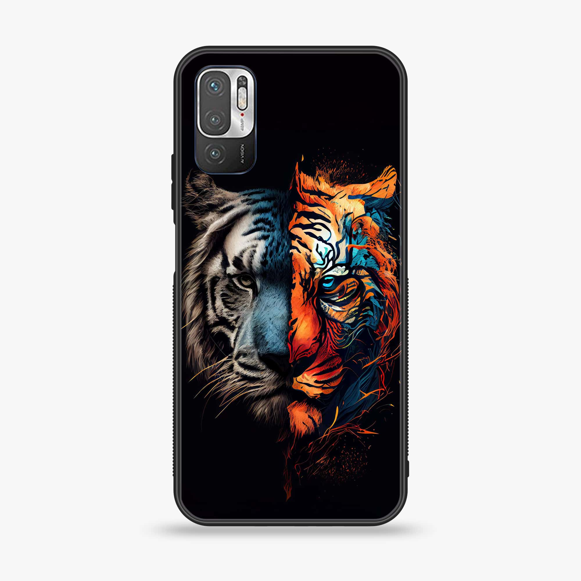 Xiaomi Redmi Note 10 5G - Tiger 2.0 Series - Premium Printed Glass soft Bumper shock Proof Case