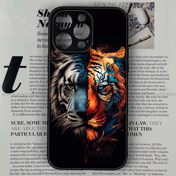 iPhone 13 Pro Max - Tiger Series 2.0 - Premium Printed Glass soft Bumper shock Proof Case