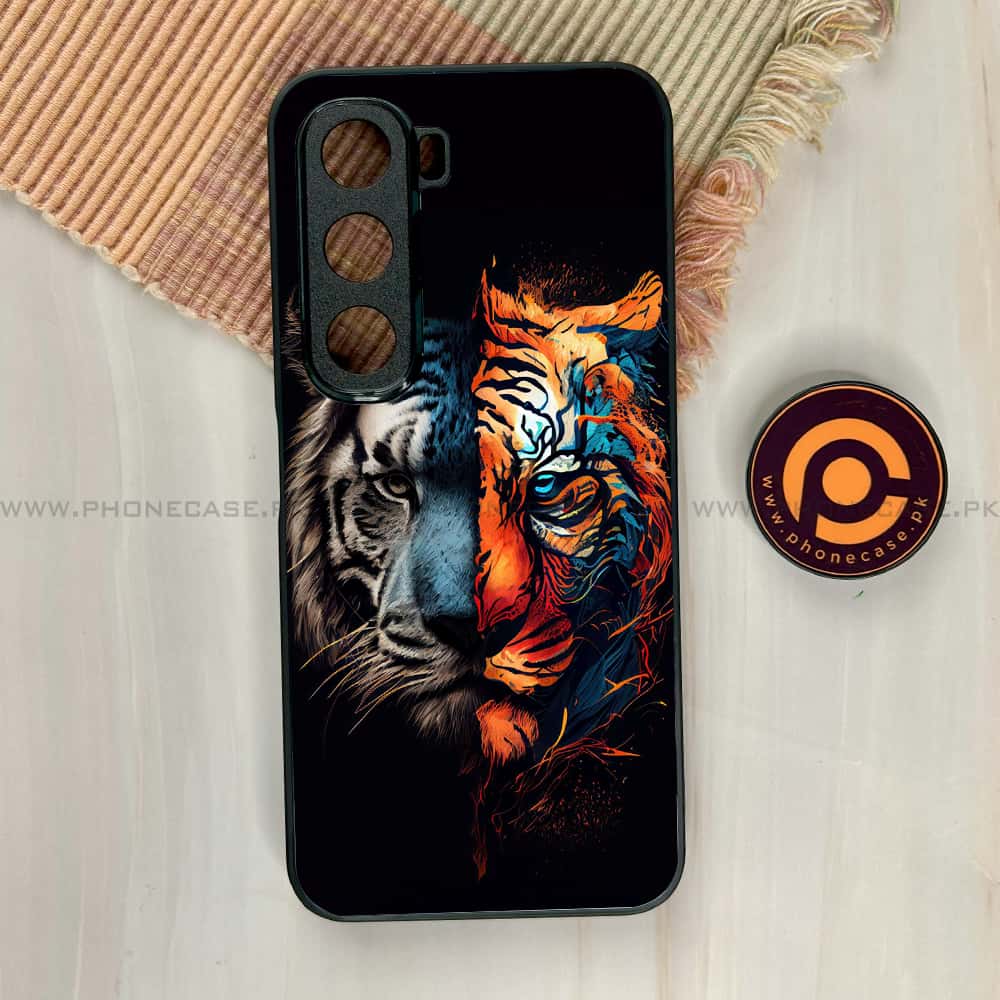 Infinix Hot 60i - Tiger 2.0 Series - Premium Metal Printed soft Bumper shock Proof Case