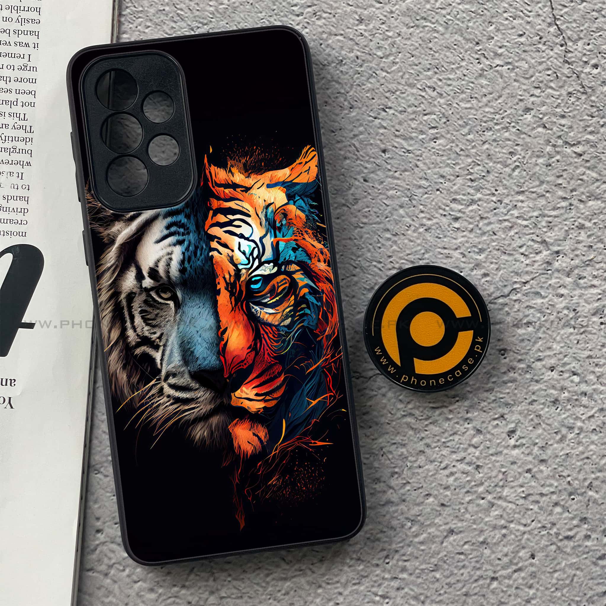 Samsung Galaxy A33- Tiger 2.0 Series - Premium Printed Glass soft Bumper shock Proof Case