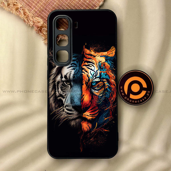 Infinix Hot 60 Pro - Tiger 2.0 Series - Premium Metal Printed soft Bumper shock Proof Case