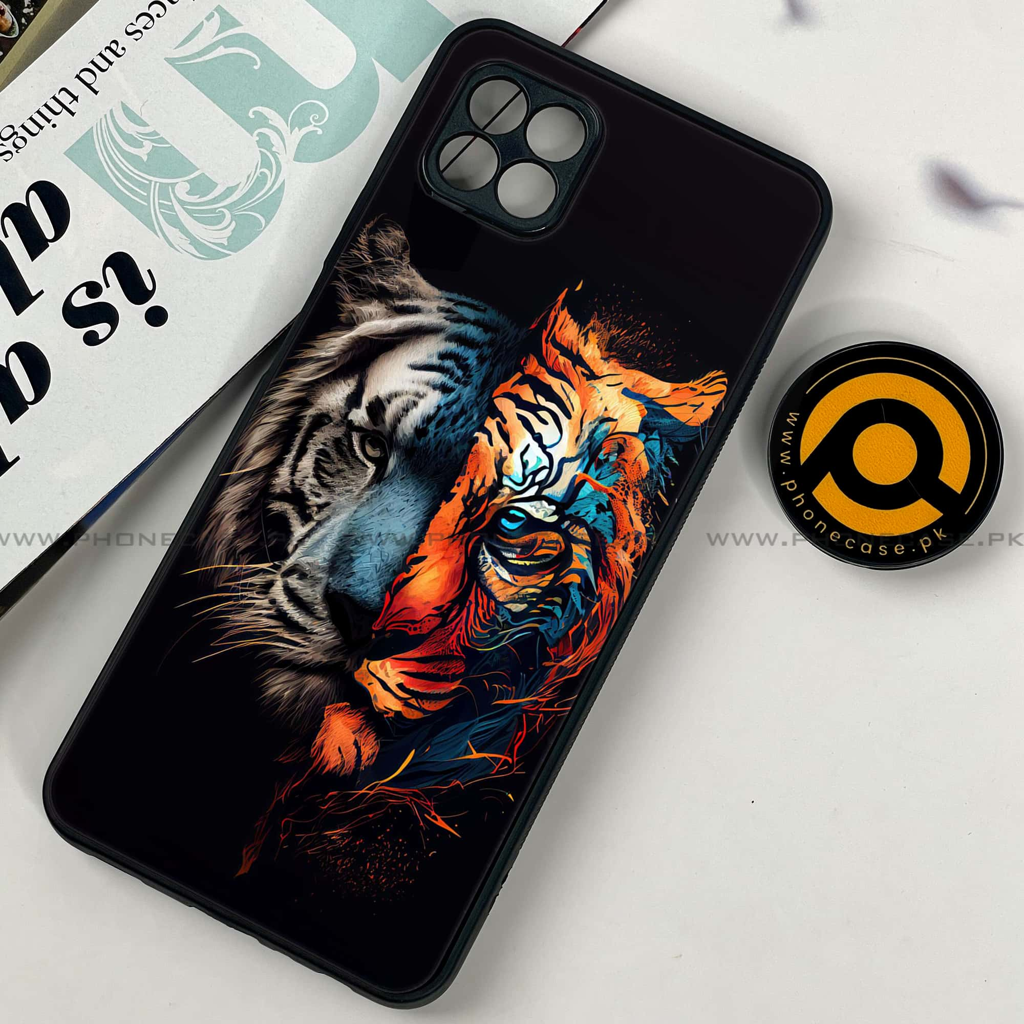 Samsung Galaxy A22 - Tiger 2.0 Series - Premium Printed Metal soft Bumper shock Proof Case