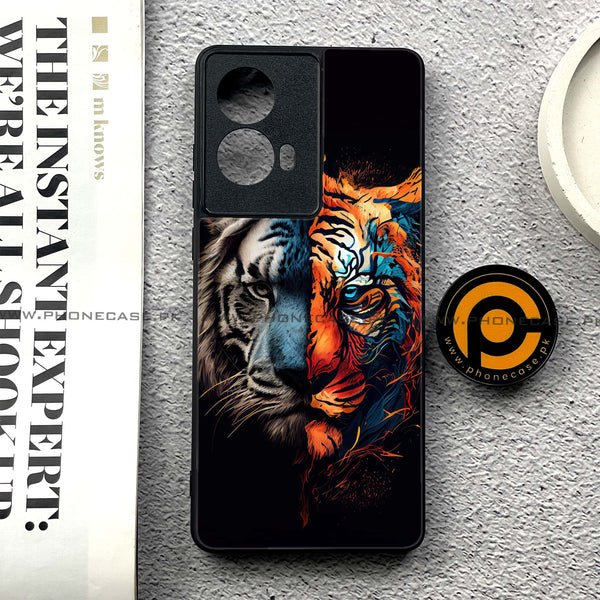 Moto G85 - Tiger 2.0 Series - Premium Printed Glass soft Bumper shock Proof Case
