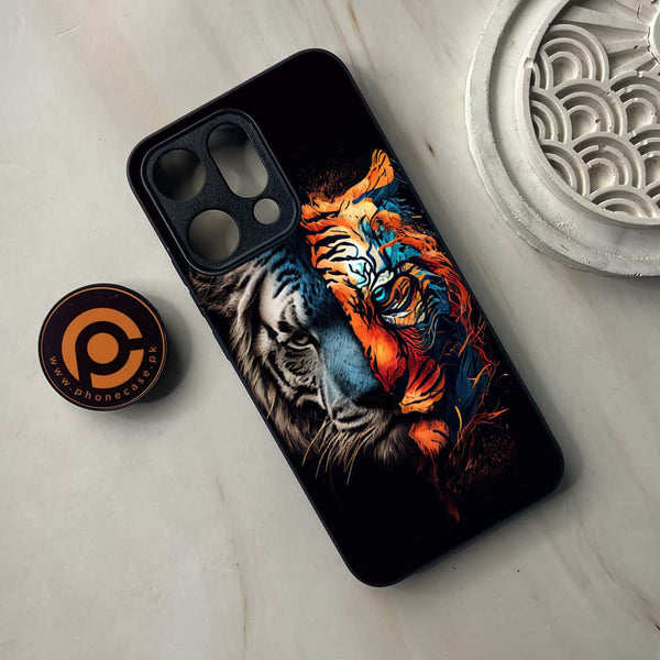 Oppo Reno 14 5G - Tiger 2.0 Series - Premium Metal Printed soft Bumper shock Proof Case