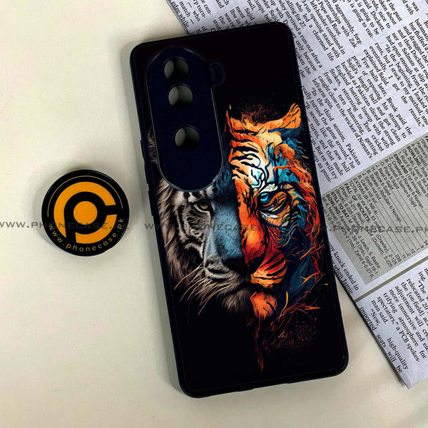 Vivo V40e - Tiger 2.0 Series - Premium Printed Glass soft Bumper shock Proof Case