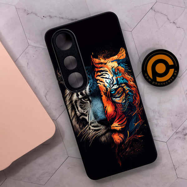 Vivo V50 Lite - Tiger 2.0 Series - Premium Metal Printed soft Bumper shock Proof Case