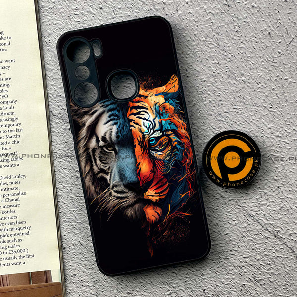 Infinix Hot 12 Pro - Tiger 2.0 Series - Premium Printed Glass soft Bumper shock Proof Case