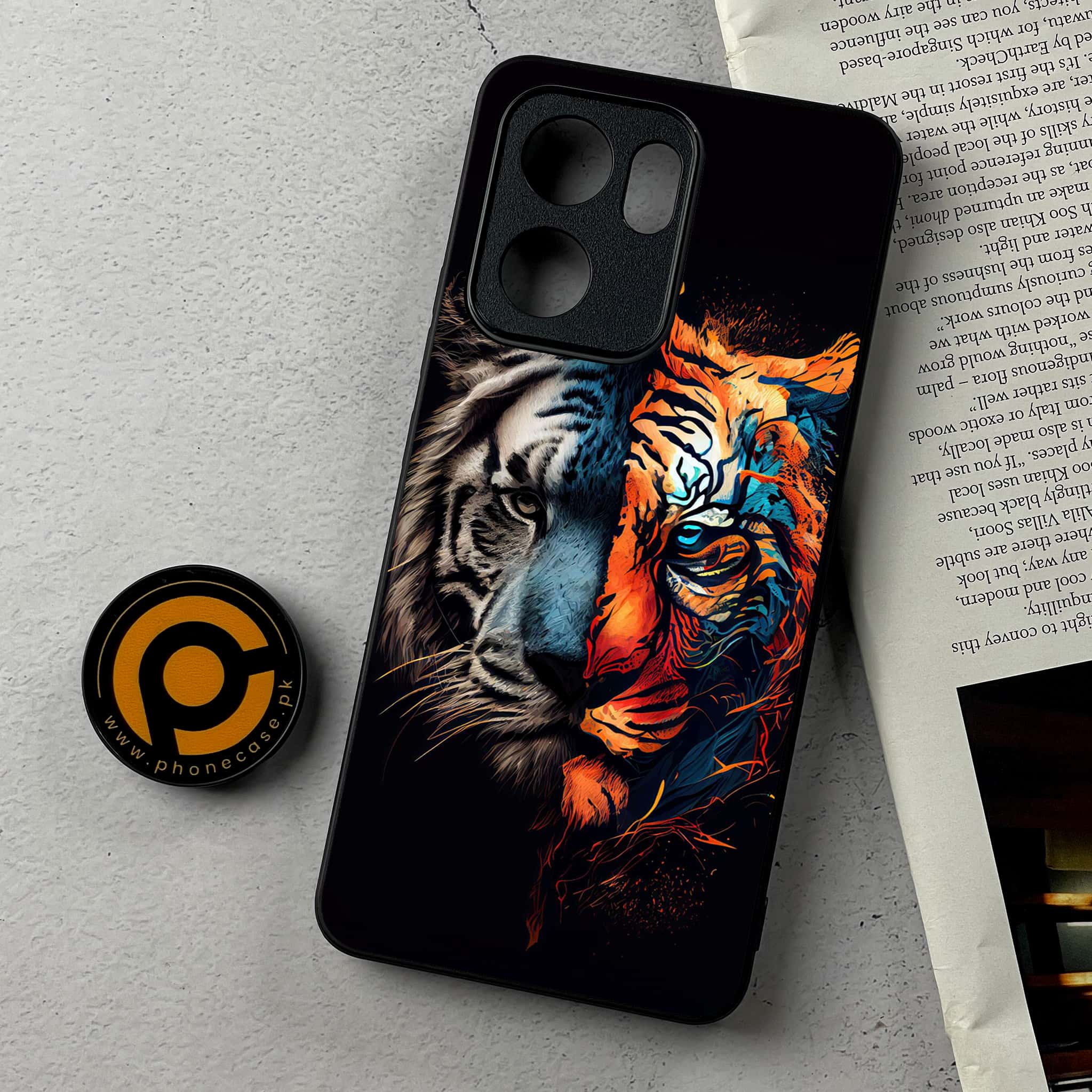 Oppo Reno 13F - Tiger 2.0 Series - Premium Metal Printed Soft Bumper Shockproof Case