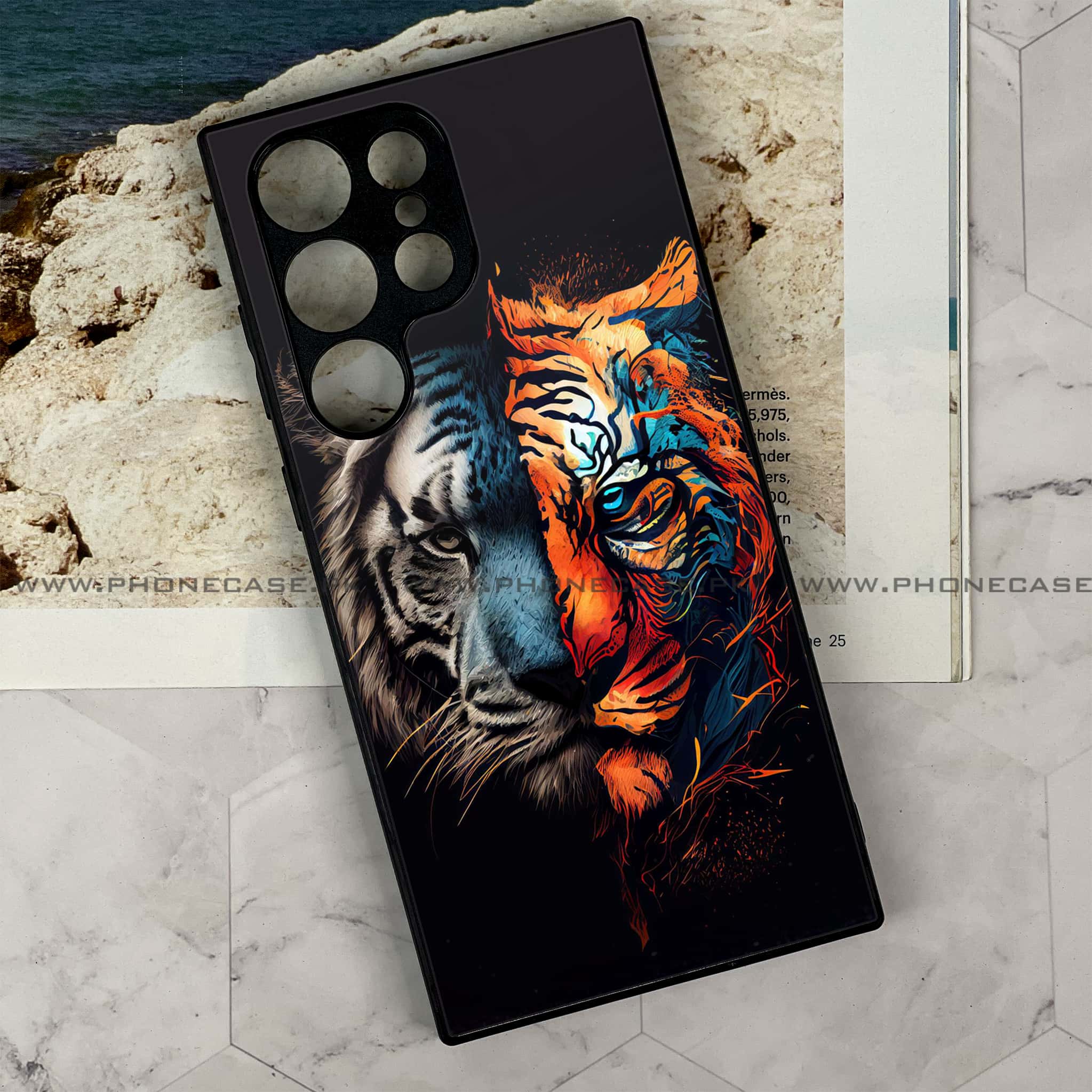 Samsung Galaxy S23 Ultra - Tiger 2.0 Series - Premium Metal Printed soft Bumper shock Proof Case