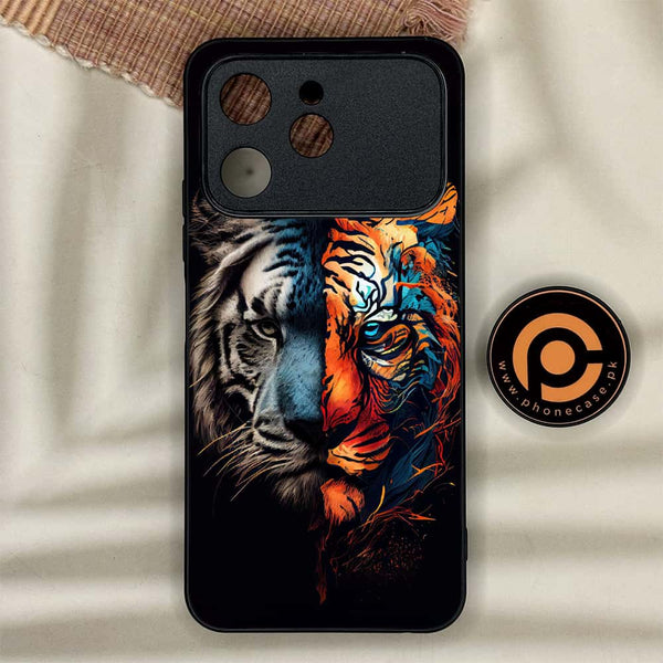 Tecno Spark 40 - Tiger 2.0 Series - Premium Metal Printed soft Bumper shock Proof Case