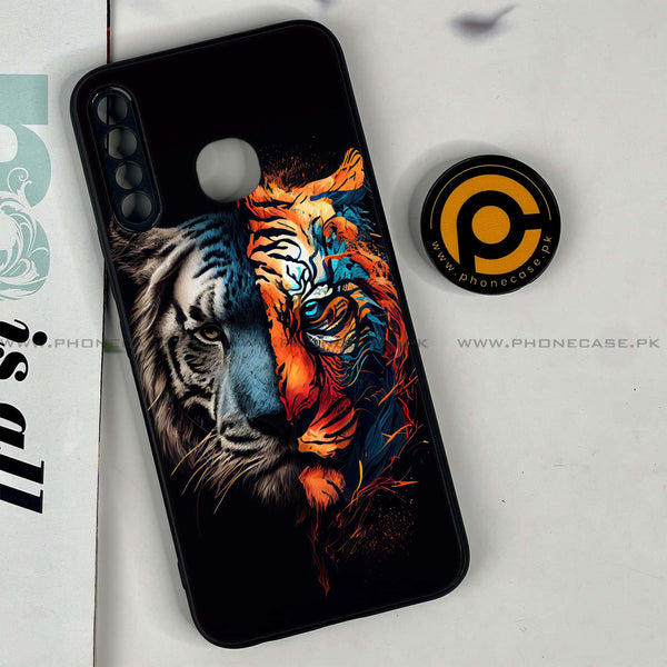 Infinix Hot 8 Lite - Tiger 2.0 Series - Premium Printed Glass soft Bumper shock Proof Case