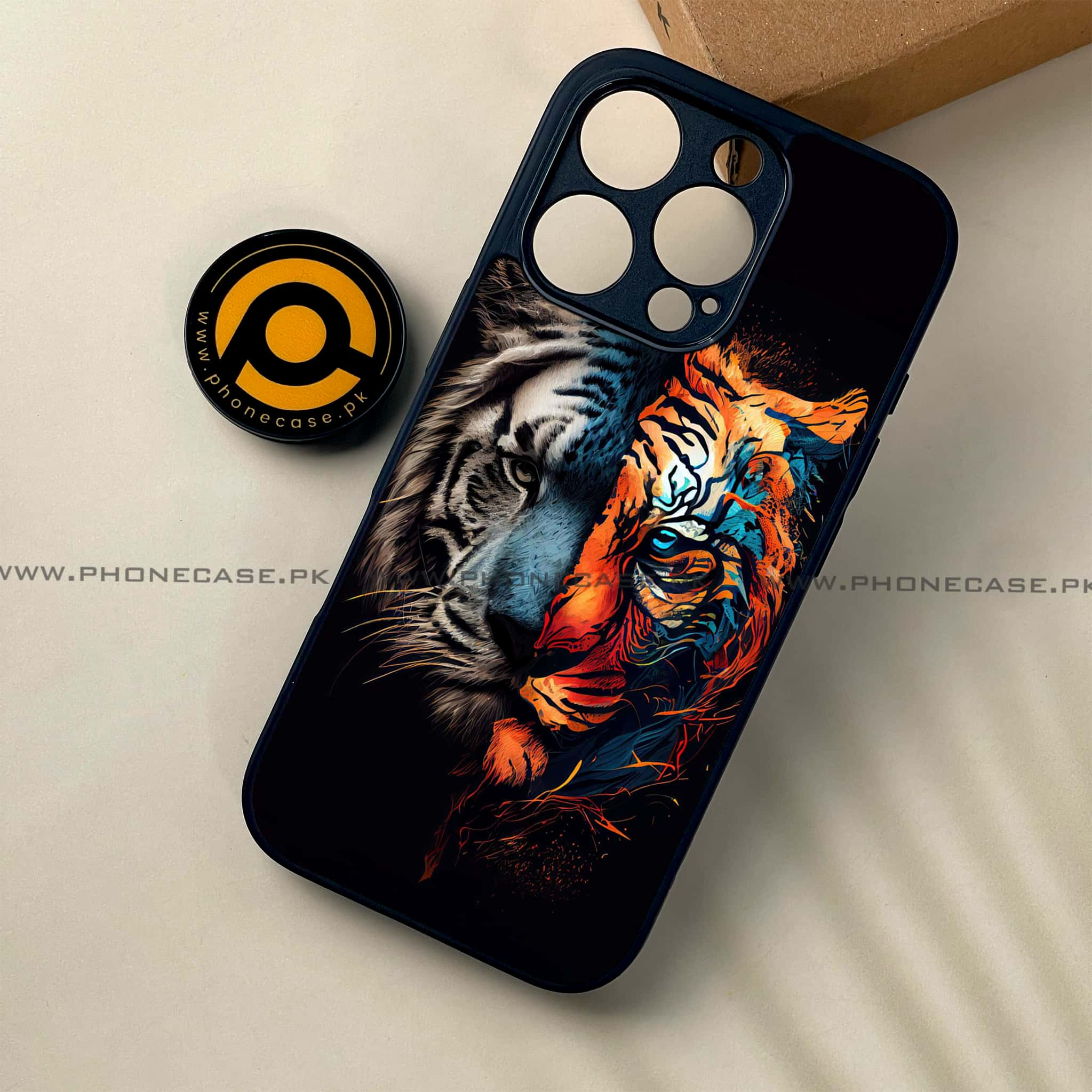 iPhone 16 Pro - Tiger 2.0 Series - Premium Printed Glass soft Bumper shock Proof Case