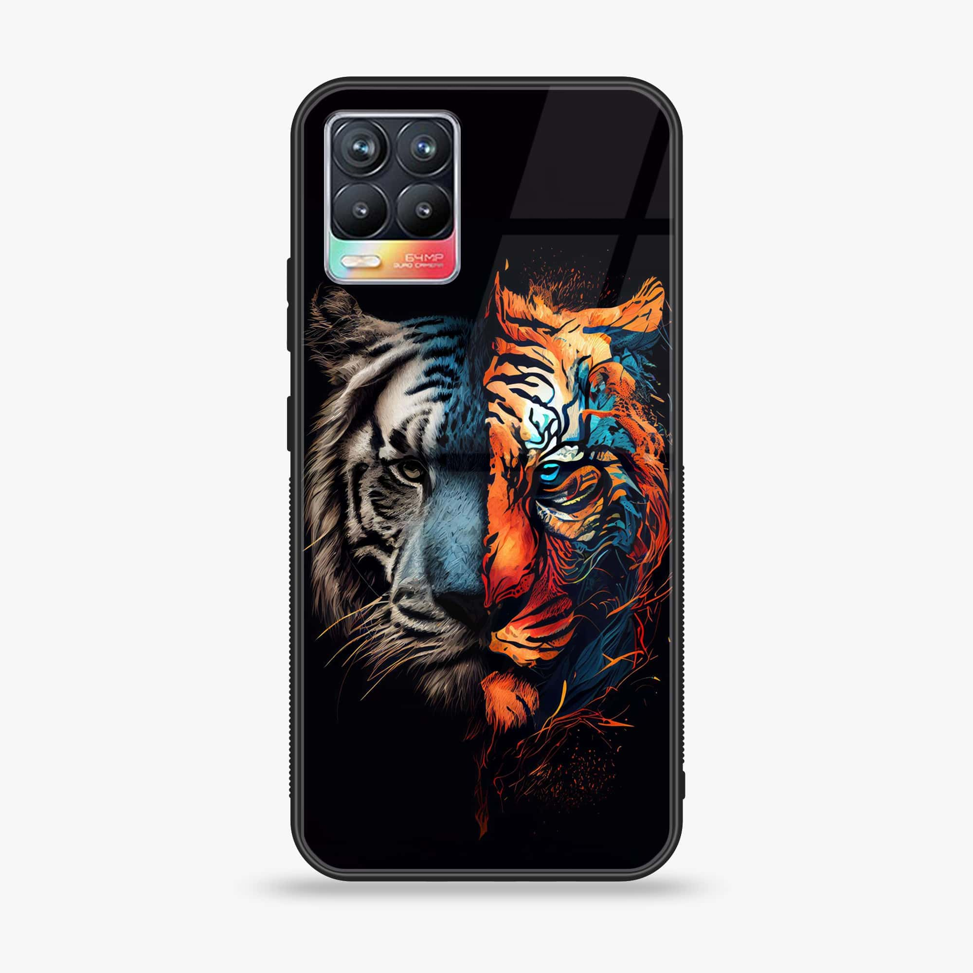 Realme 8 Pro - Tiger 2.0 Series - Premium Printed Glass soft Bumper shock Proof Case