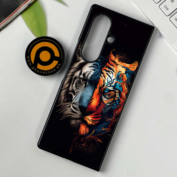 Samsung Galaxy Z Fold 7 - Tiger 2.0 Series - Premium Metal Printed soft Bumper shock Proof Case