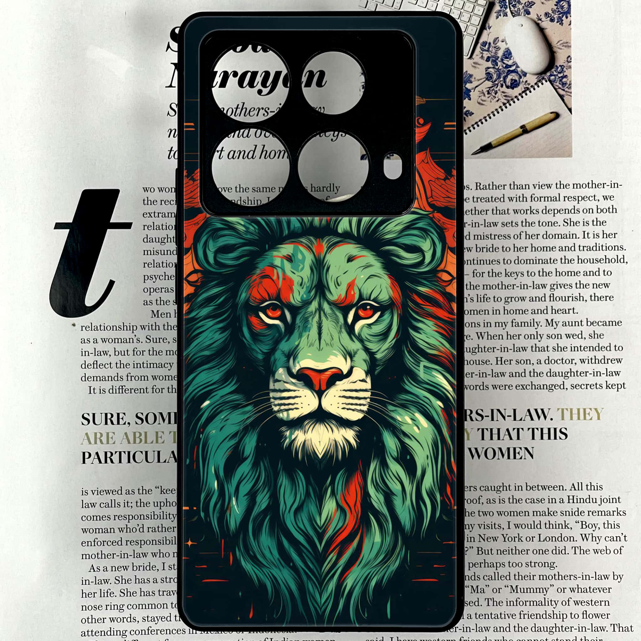 Infinix Note 40 4G - Tiger 2.0 Series - Premium Printed Glass soft Bumper shock Proof Case