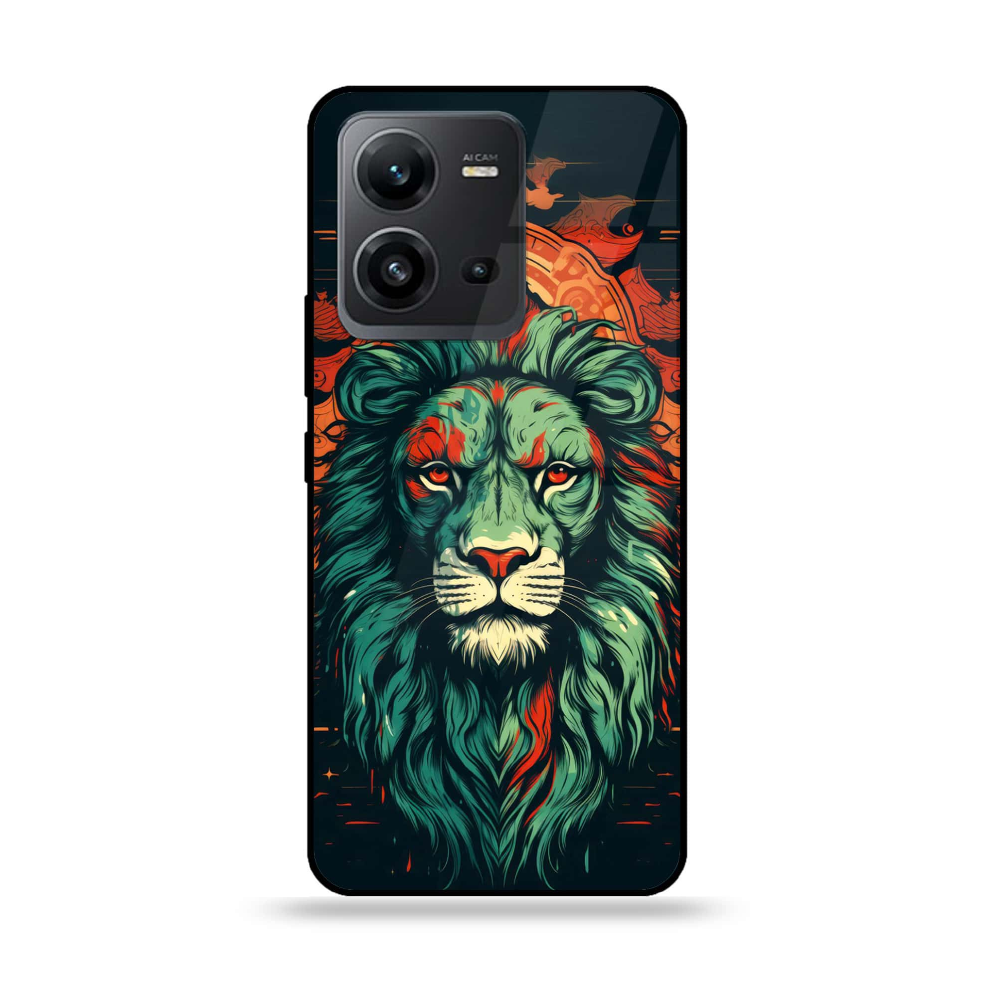 Vivo V25e - Tiger 2.0 Series - Premium Printed Glass soft Bumper shock Proof Case