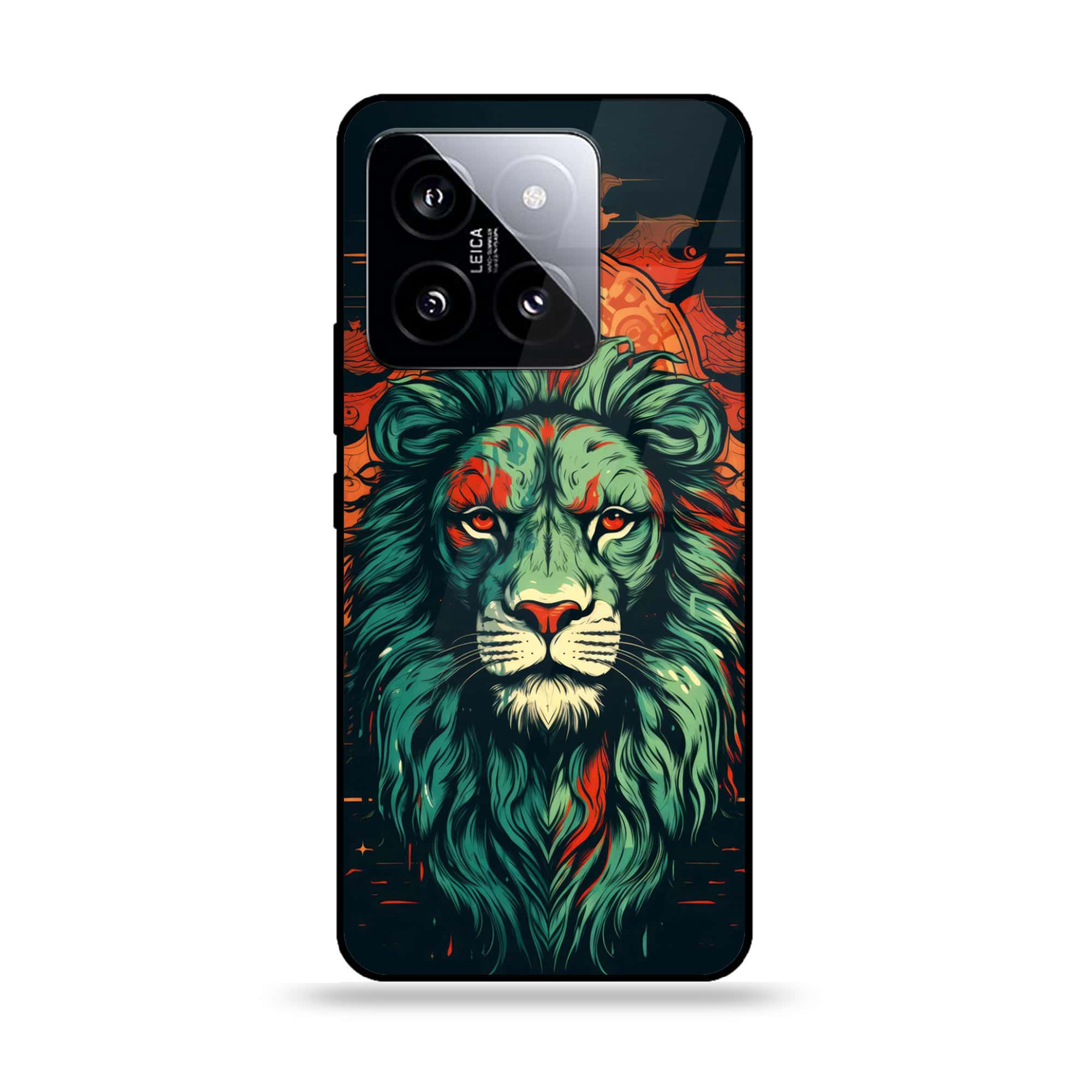 Xiaomi 14 - Tiger 2.0 Series - Premium Printed Glass soft Bumper shock Proof Case