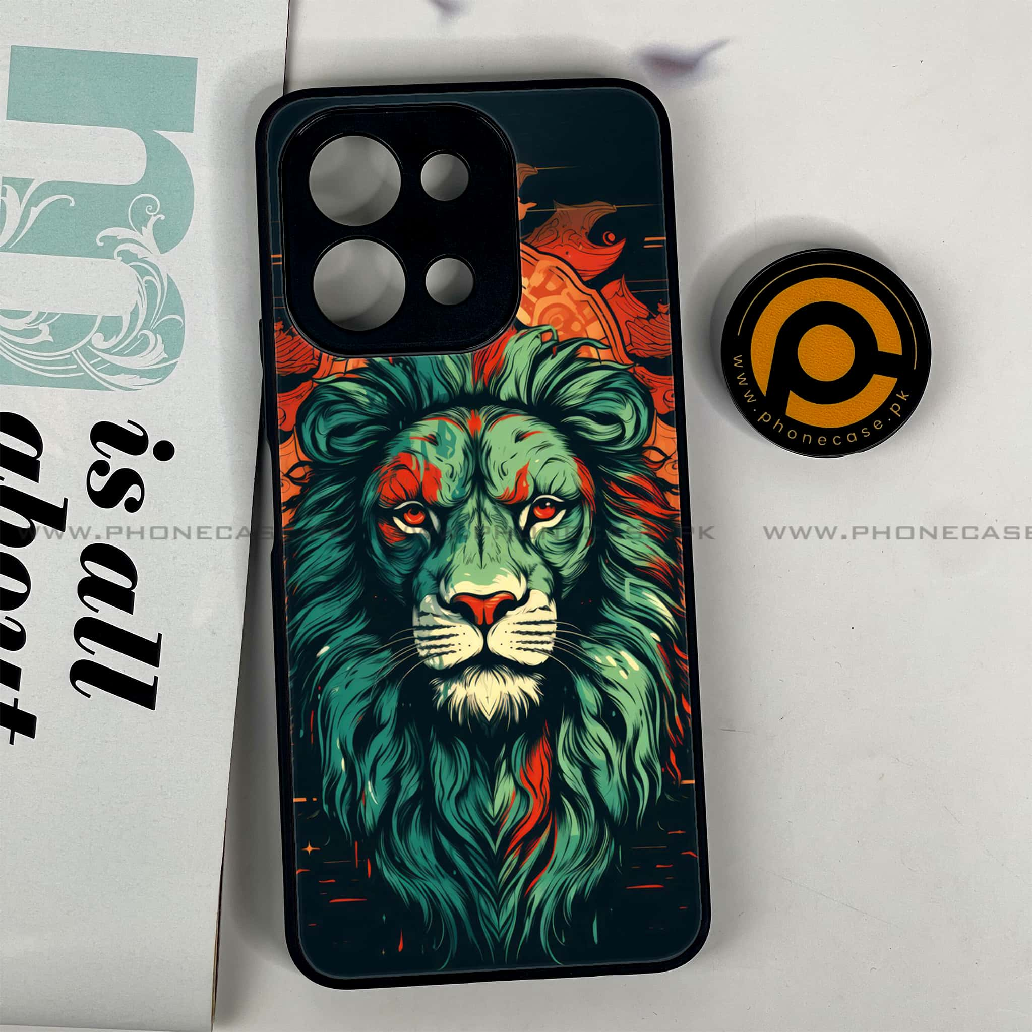 Vivo Y28 - Tiger 2.0 Series - Premium Printed Glass soft Bumper shock Proof Case