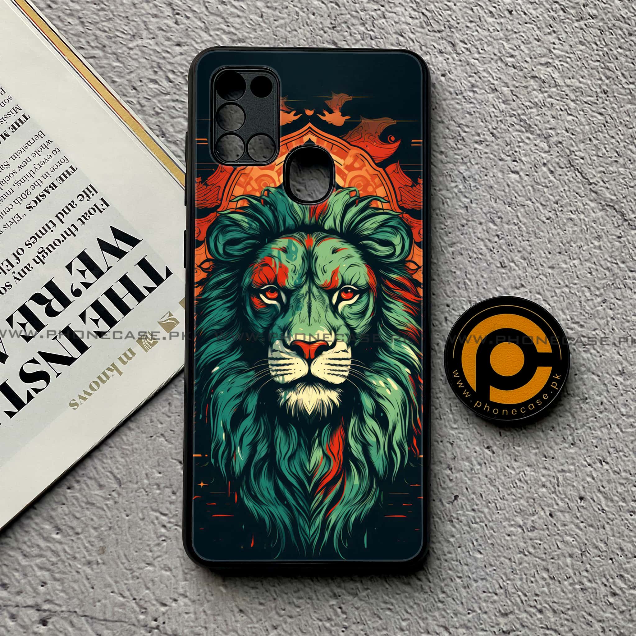 Samsung Galaxy A21s - Tiger 2.0 Series - Premium Printed Glass soft Bumper shock Proof Case