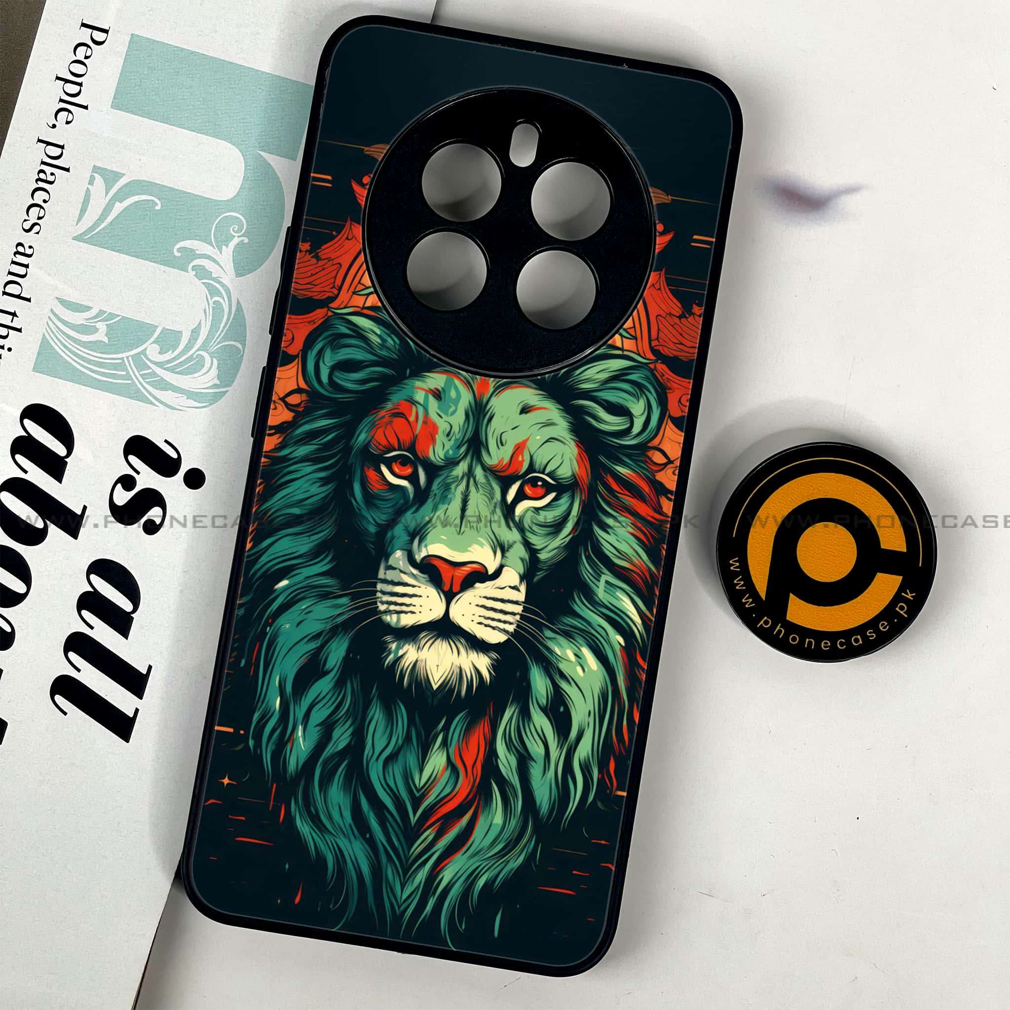 Realme 12 - Tiger 2.0 Series - Premium Printed Glass soft Bumper shock Proof Case