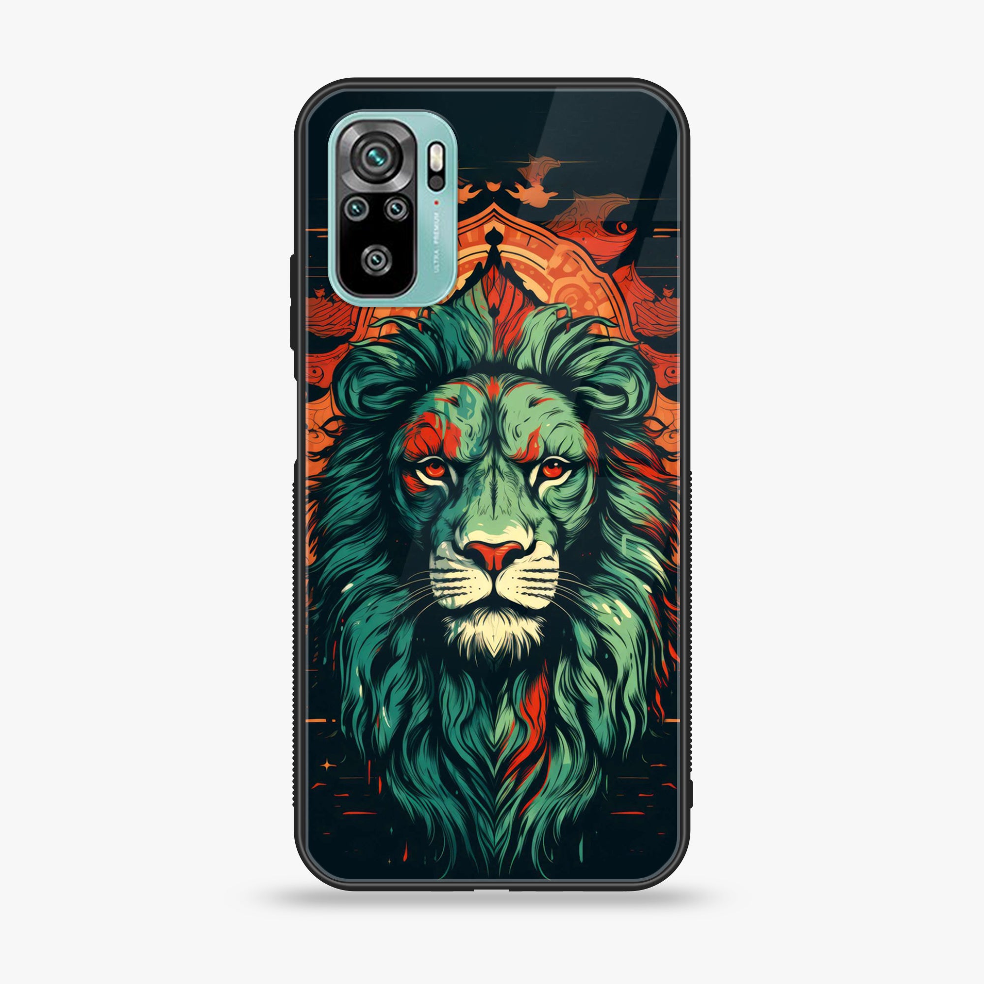 Redmi 10 - Tiger 2.0 Series - Premium Printed Glass soft Bumper shock Proof Case