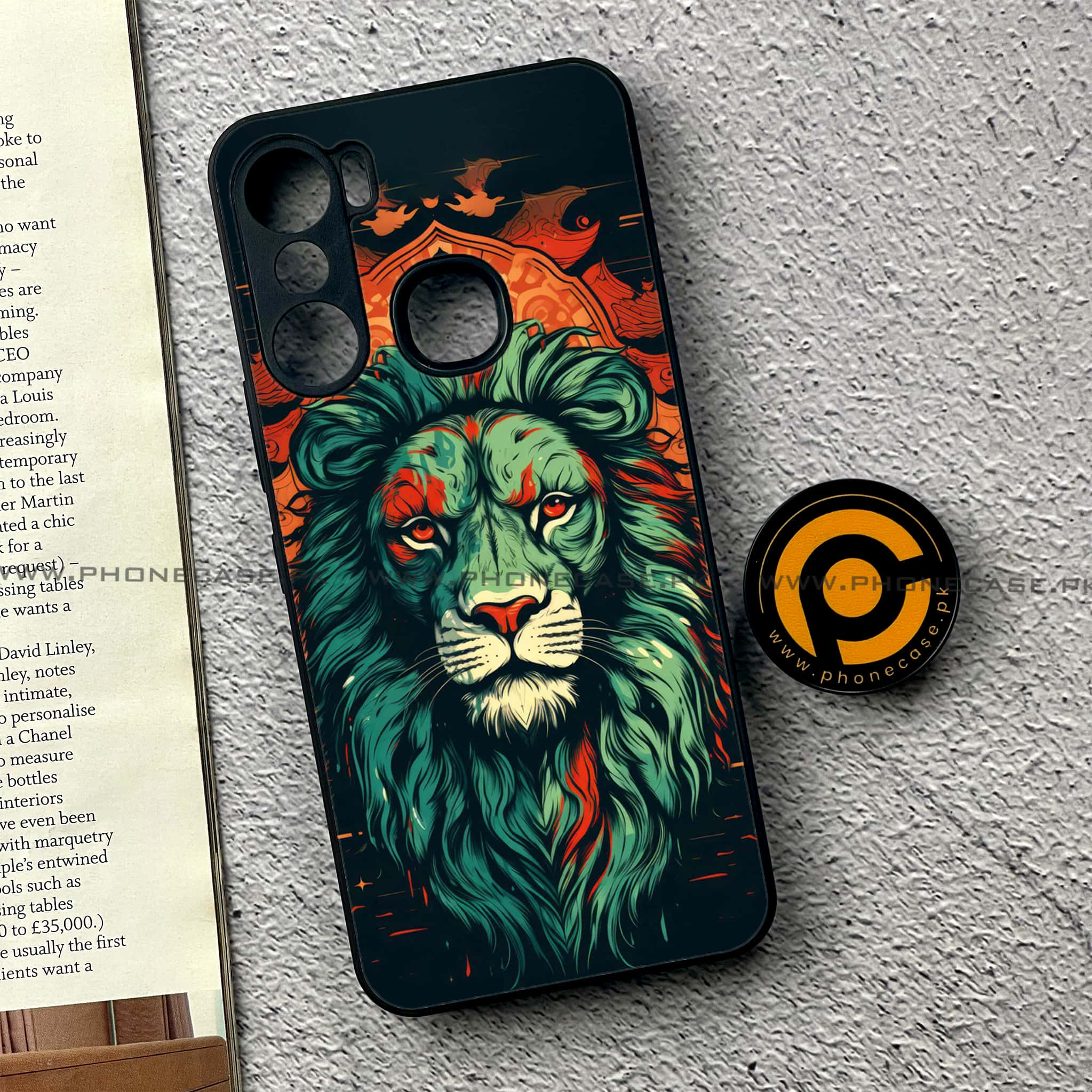 Infinix Hot 12 Pro - Tiger 2.0 Series - Premium Printed Glass soft Bumper shock Proof Case