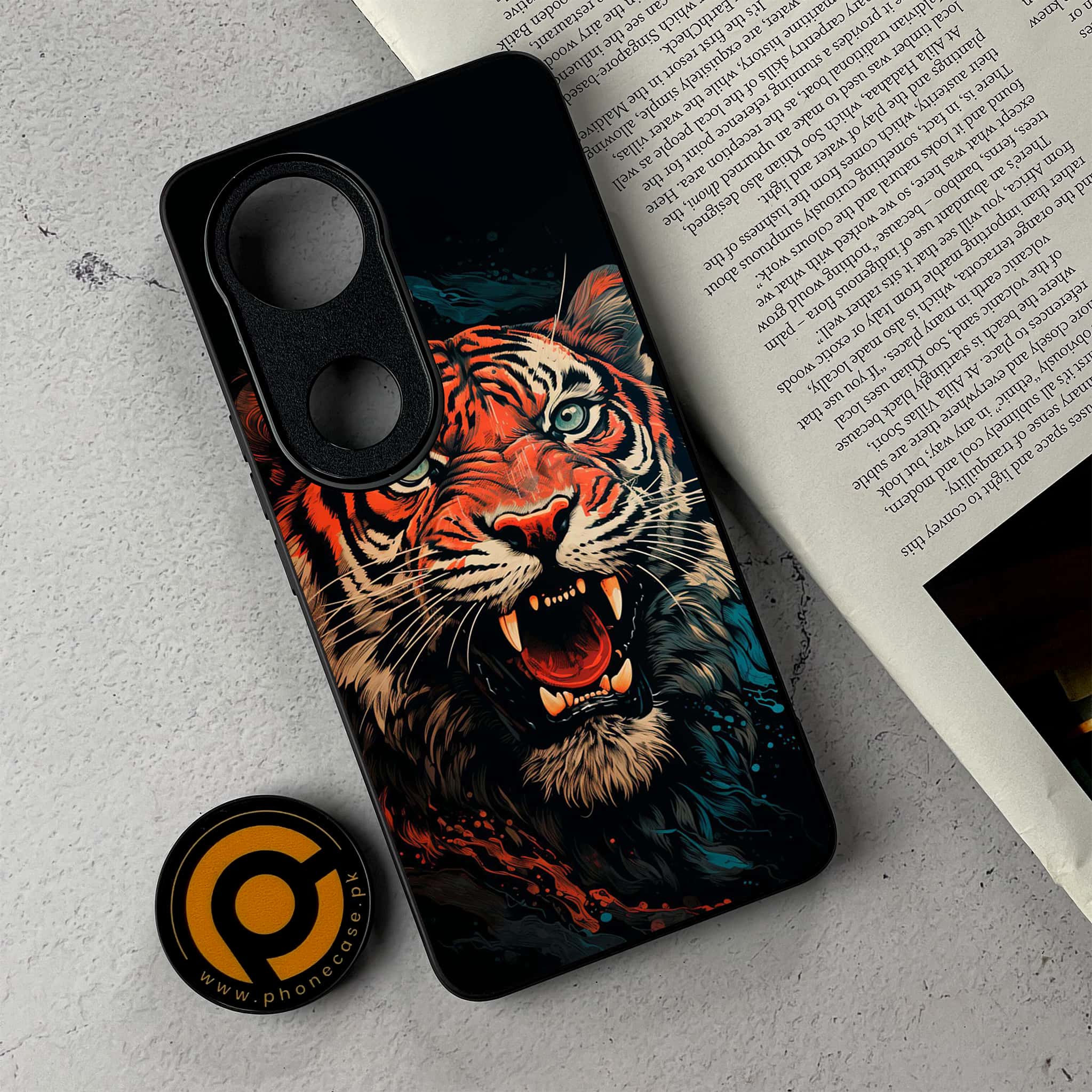 Vivo V50 -   Tiger 2.0 Series - Premium Metal Printed Soft Bumper Shockproof Case
