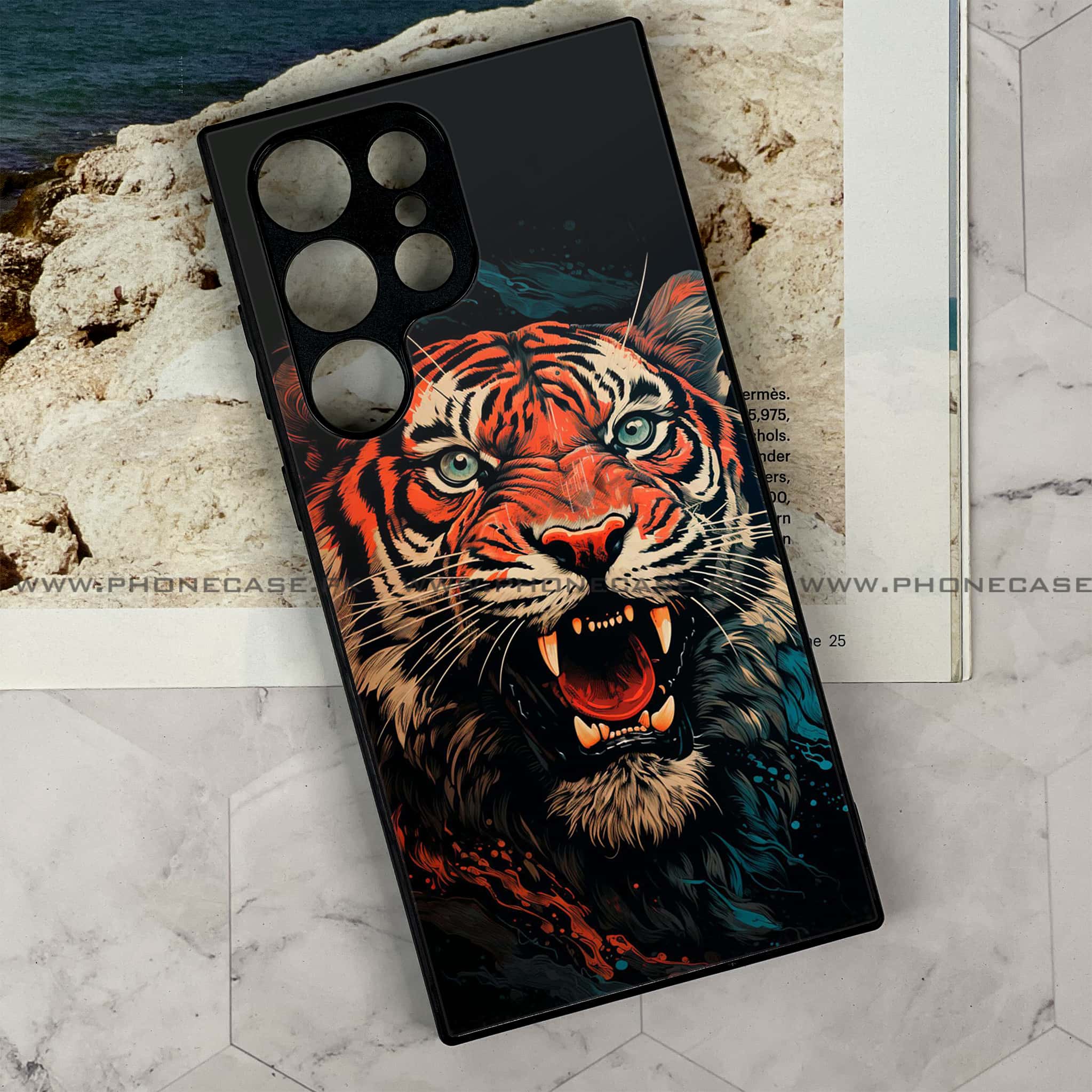 Samsung Galaxy S23 Ultra - Tiger 2.0 Series - Premium Metal Printed soft Bumper shock Proof Case