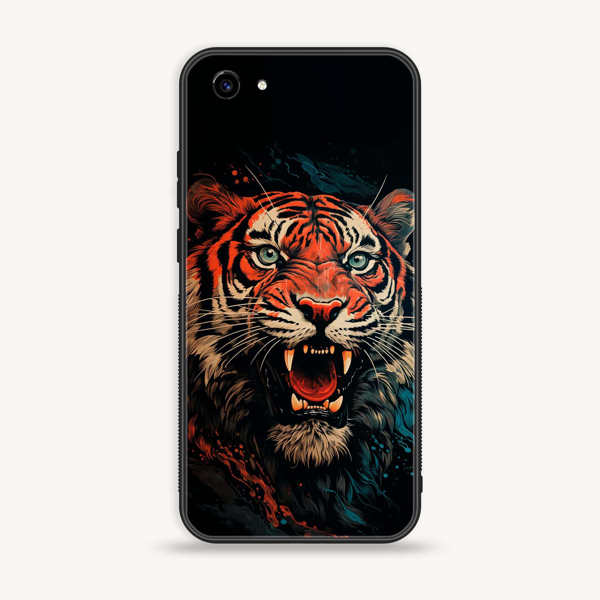 Vivo Y83 - Tiger 2.0 Series - Premium Printed Glass soft Bumper shock Proof Case