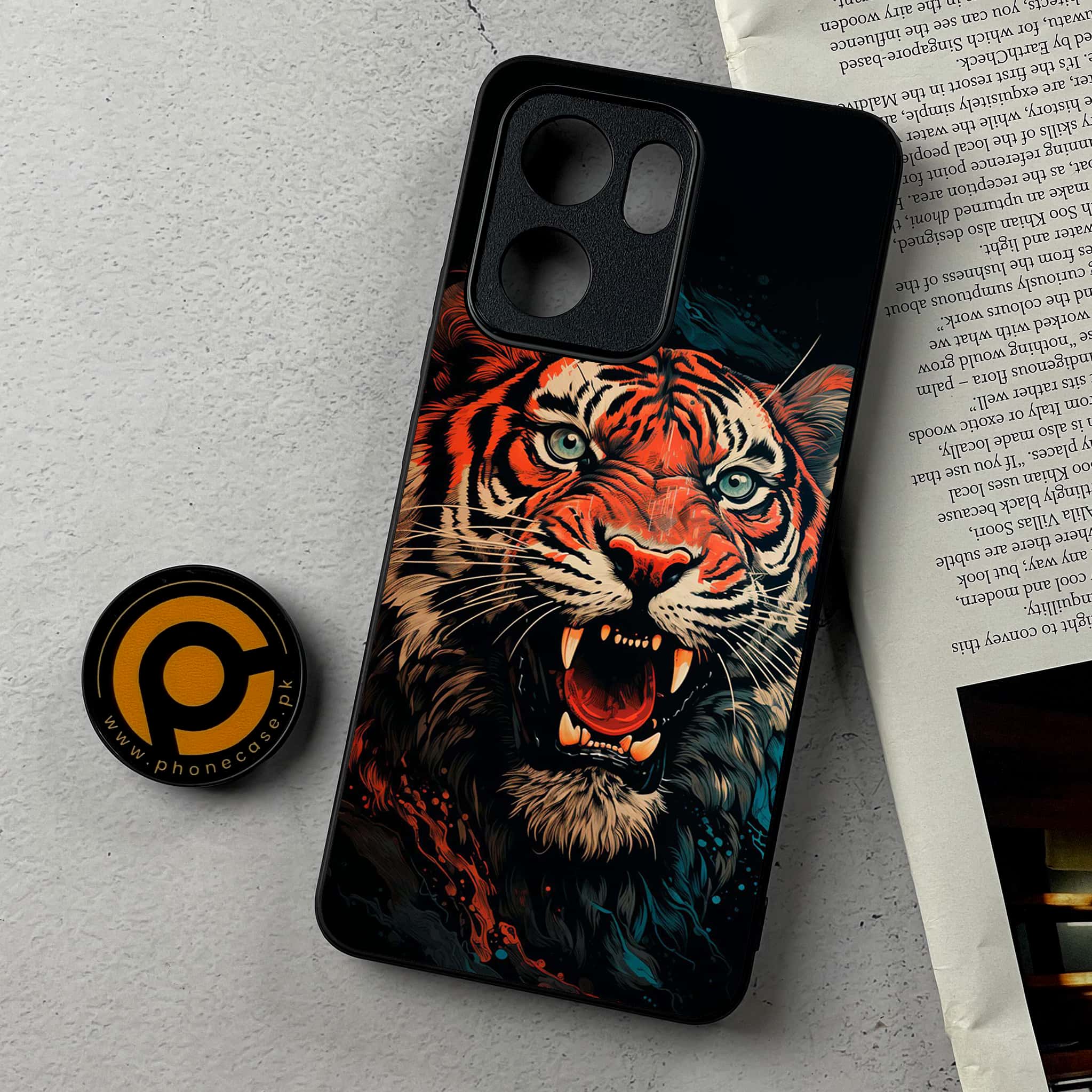 Oppo Reno 13F - Tiger 2.0 Series - Premium Metal Printed Soft Bumper Shockproof Case