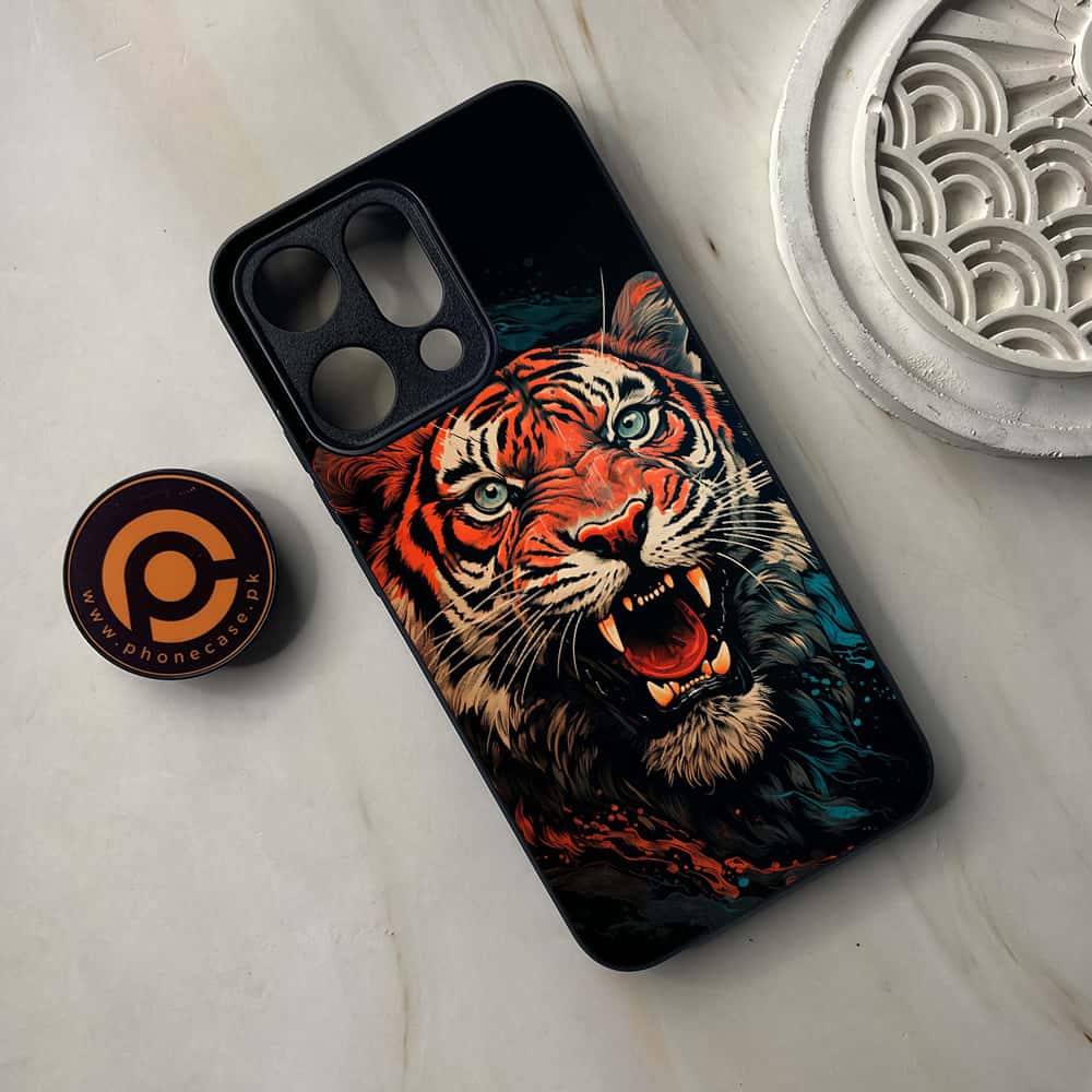 Oppo Reno 14 5G - Tiger 2.0 Series - Premium Metal Printed soft Bumper shock Proof Case