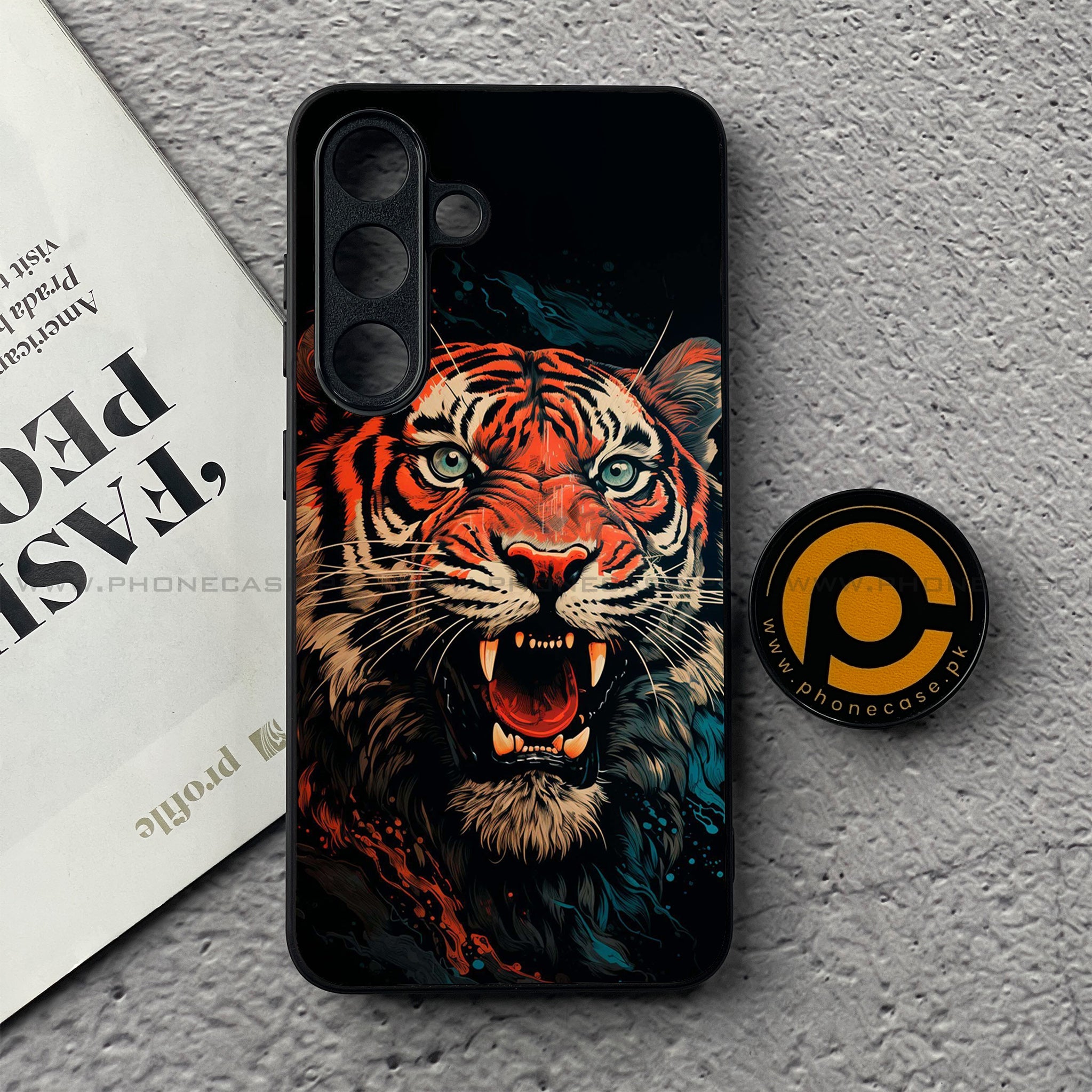 Samsung Galaxy S25 FE - Tiger 2.0 Series - Premium Metal Printed soft Bumper shock Proof Case