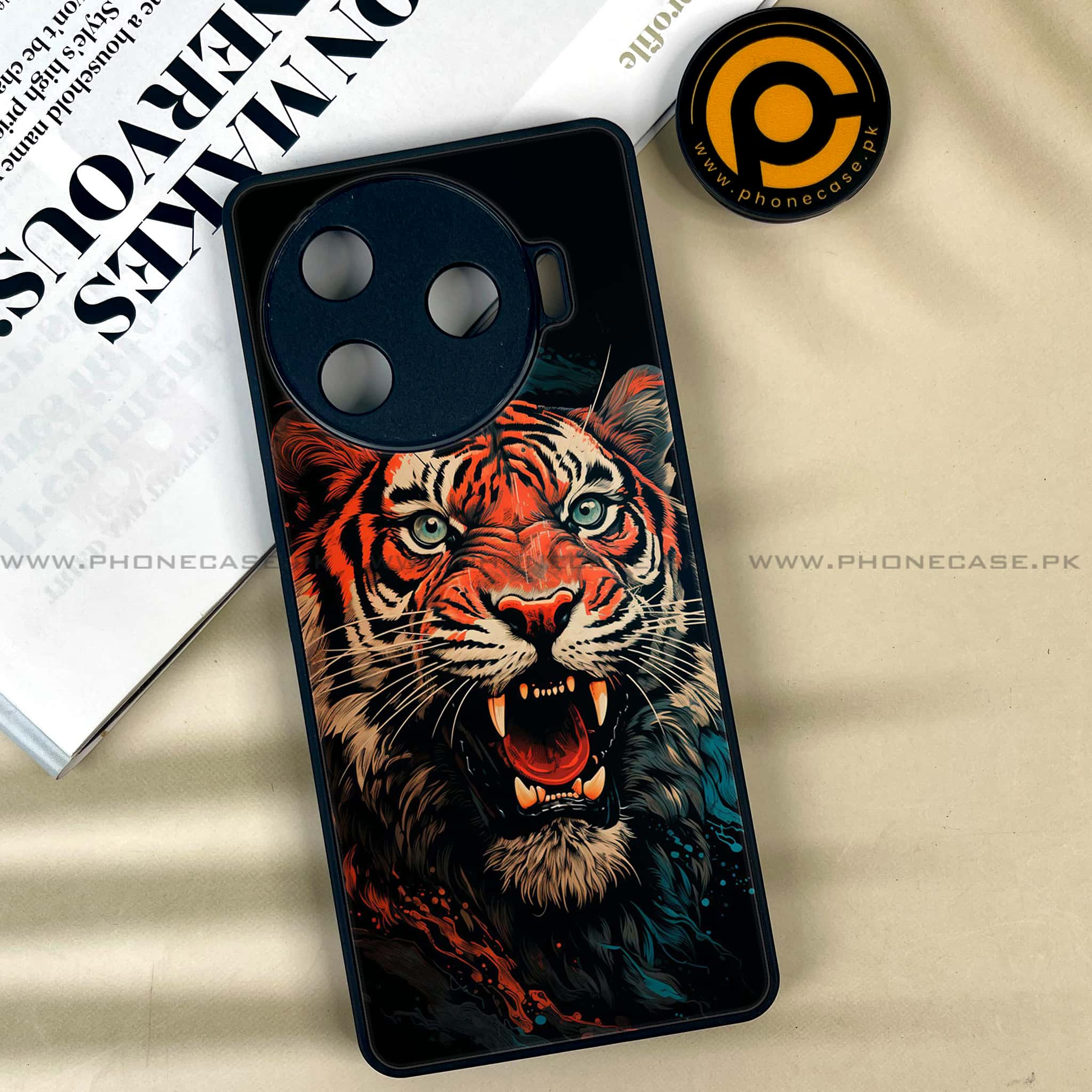 Tecno Camon 30 Pro - Tiger 2.0 Series - Premium Printed Glass soft Bumper shock Proof Case