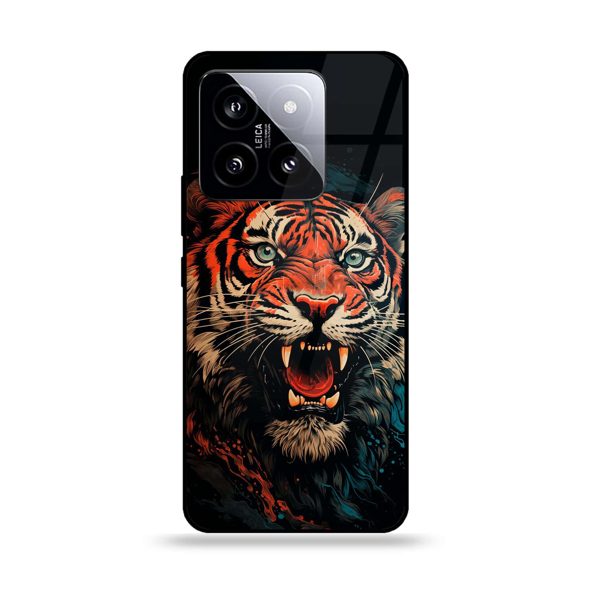 Xiaomi 14 - Tiger 2.0 Series - Premium Printed Glass soft Bumper shock Proof Case