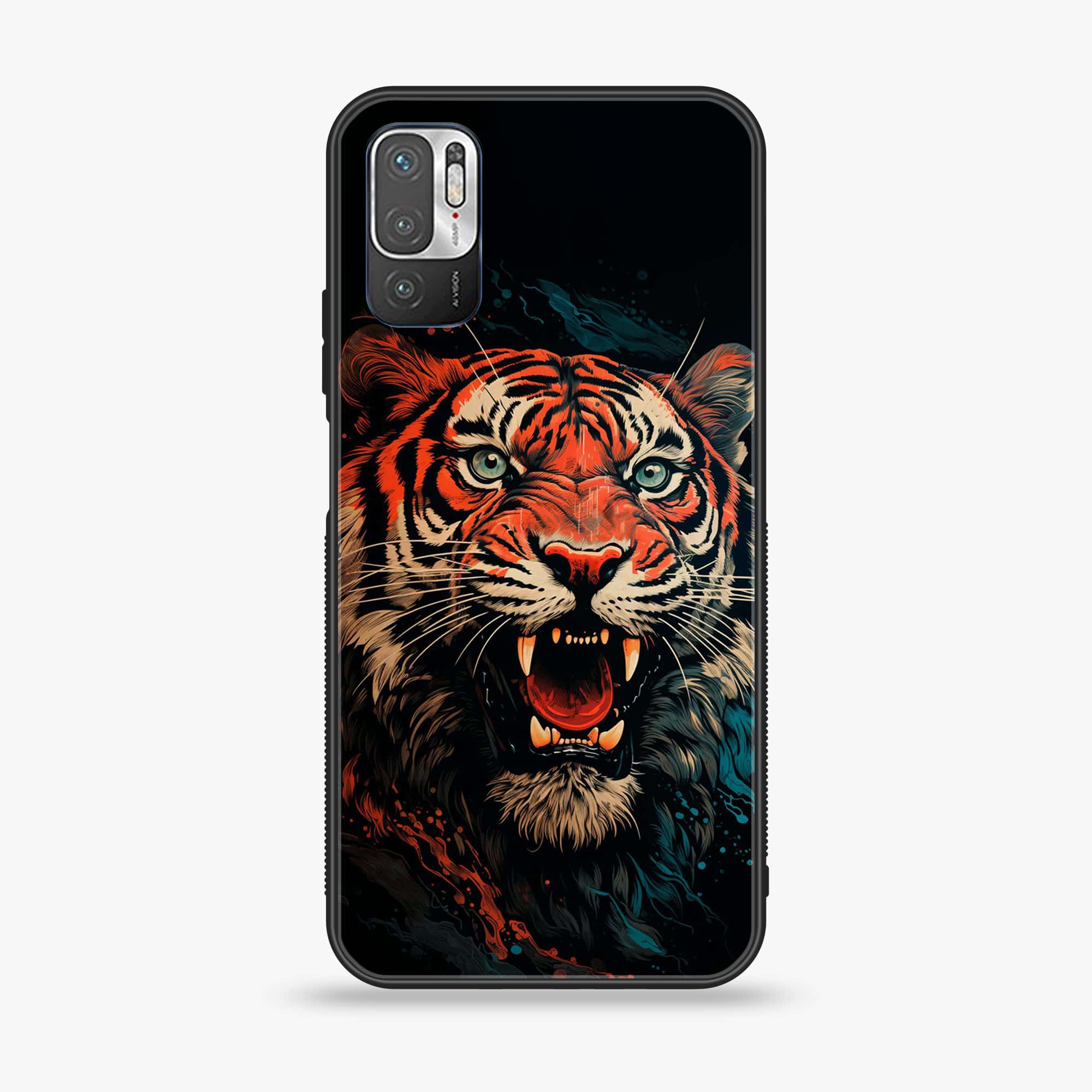 Xiaomi Redmi Note 10 5G - Tiger 2.0 Series - Premium Printed Glass soft Bumper shock Proof Case