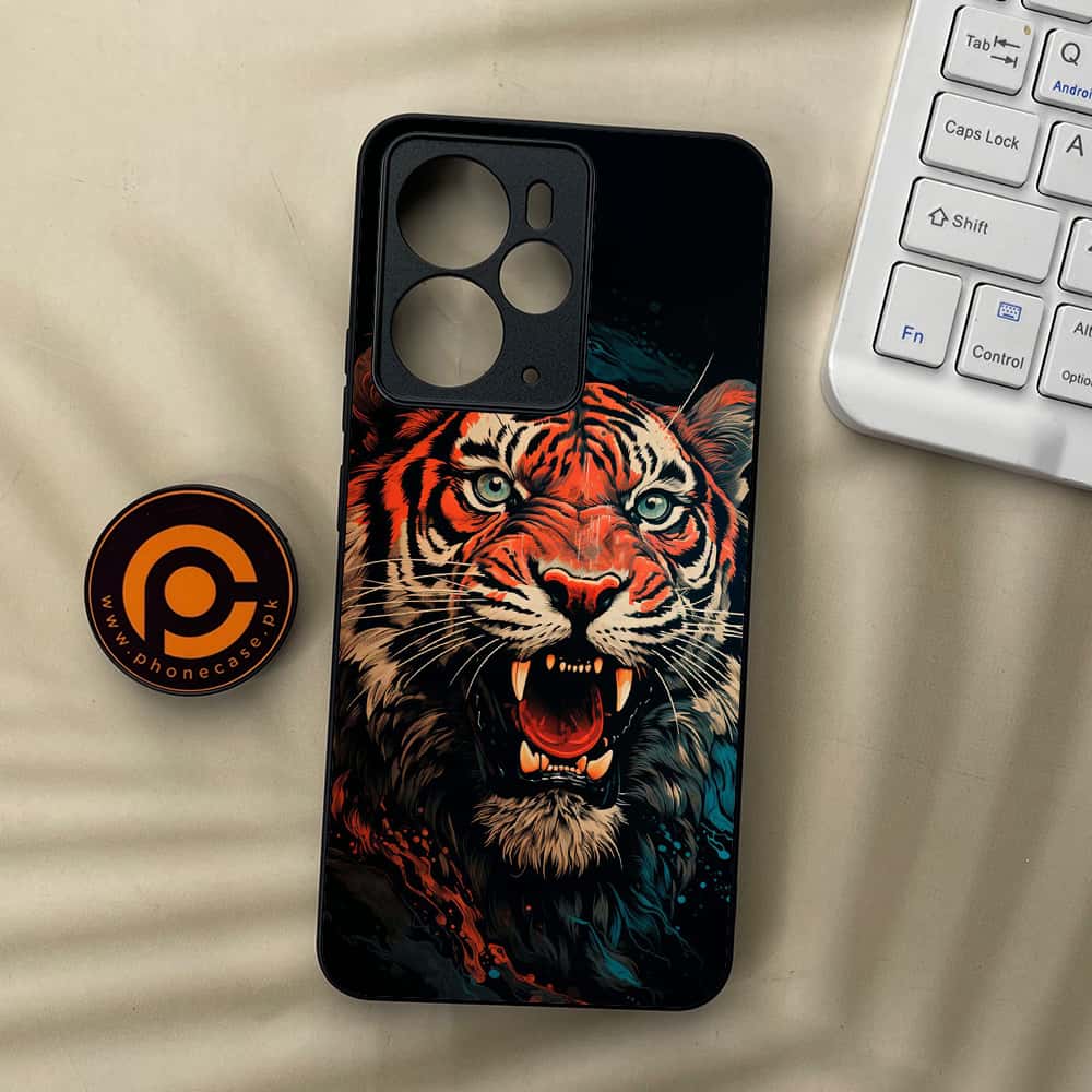 Realme 14 5G - Tiger 2.0 Series - Premium Metal Printed soft Bumper Shock Proof Case
