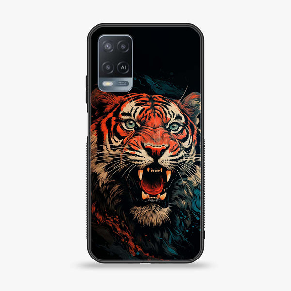 Oppo A54 - Tiger 2.0 Design 3 - Premium Printed Glass soft Bumper shock Proof Case CS-24881