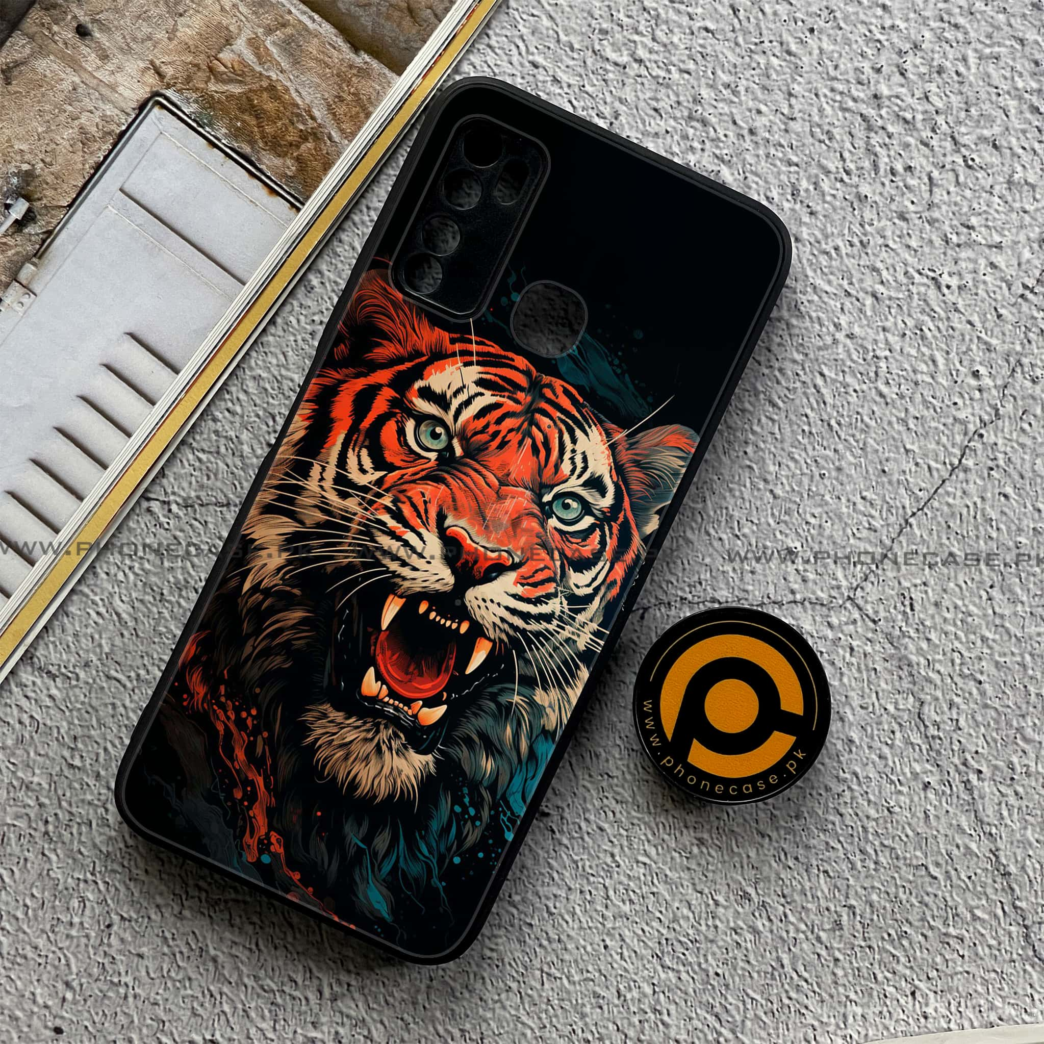 Infinix Note 7 Lite - Tiger 2.0 Series - Premium Printed Metal soft Bumper shock Proof Case